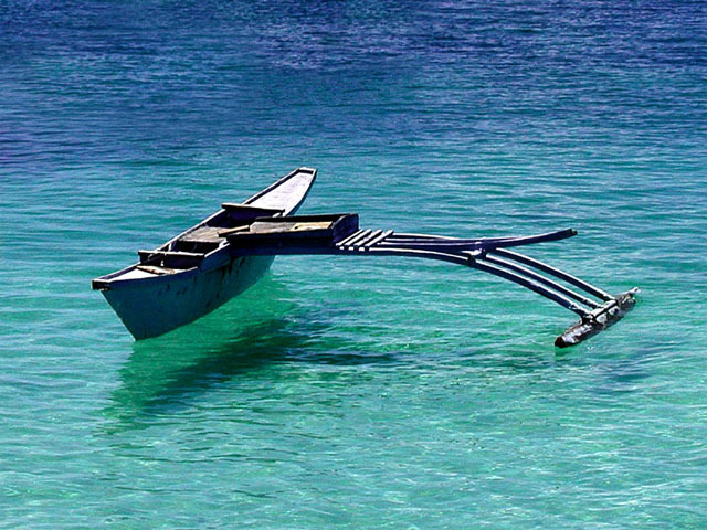 Blue Canoe, Majuro lagoon, Majuro,  RMI, © Sue Rosoff, all rights reserved : The Marshall Islands : Sue Rosoff Photography