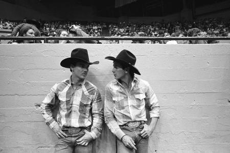 Jim Sharp and Lane visiting at the Cow Palace, San Francisco, © Sue Rosoff, all rights reserved