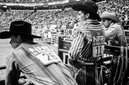 Jim Sharp, Lane Frost and Cody Lambert at the National Finals Rodeo, © Sue Rosoff, all rights reserved