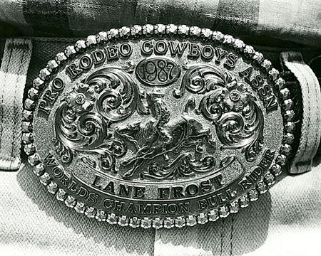 Lane's World Champion Buckle, © Sue Rosoff, all rights reserved