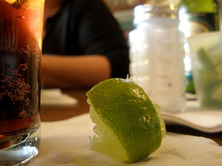 Coca cola and lime, Hussong's, Ensenada, Mexico, © Sue Rosoff, All Rights Reserved