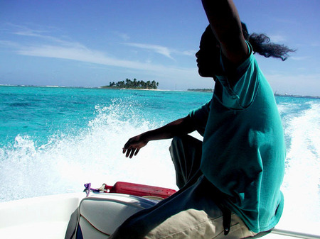 Water taxi to Ebeye, Kwajalein, RMI, © Sue Rosoff, all rights reserved