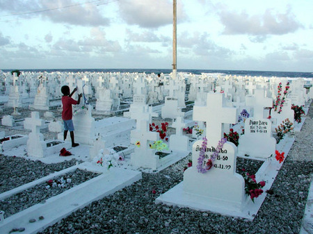Cemetary on Ebeye, Kwajalein, RMI, © Sue Rosoff, all rights reserved