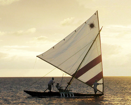 Outrigger, Kwajalein lagoon, Kwajalein, RMI, © Sue Rosoff, all rights reserved