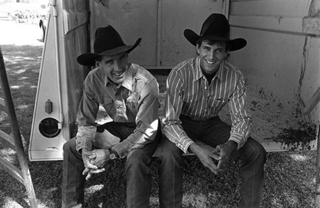 John Growney with Lane Frost, San Jose 1988
© Sue Rosoff, all rights reserved